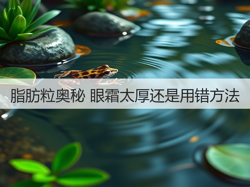 脂肪粒奥秘 眼霜太厚还是用错方法